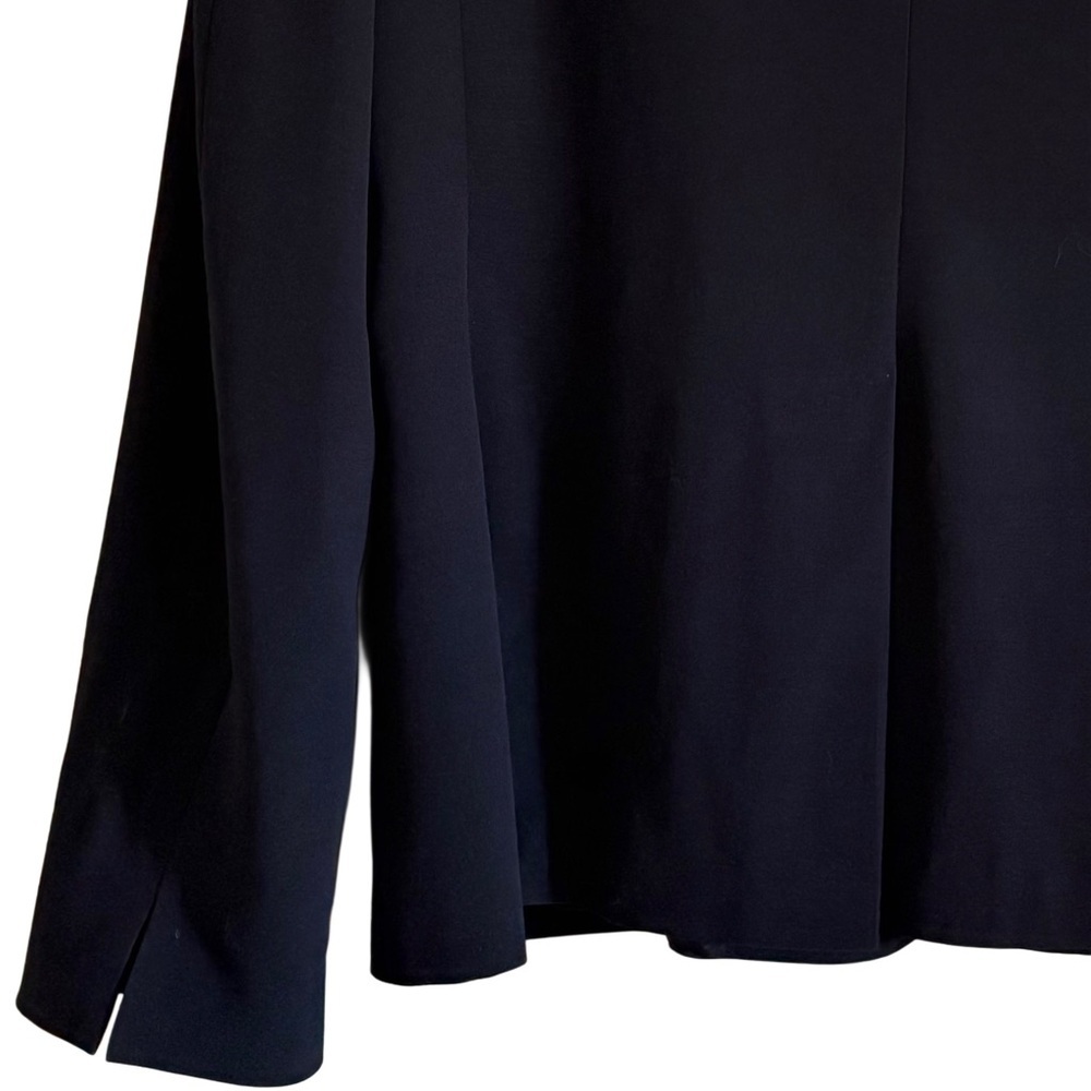 MaxMara Black Minimal Collarless Wool Blazer - Picture 8 of 14